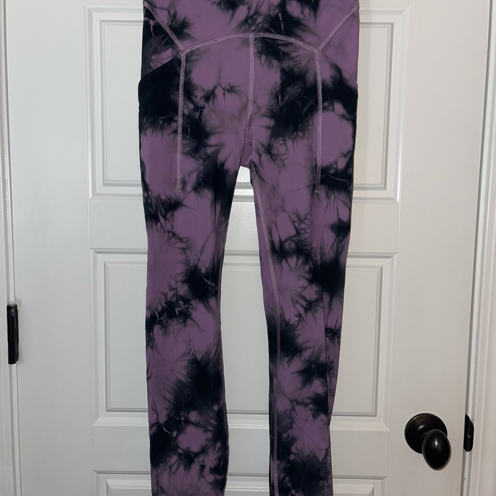 lululemon athletica Purple and Black Tie-Dye Leggings
